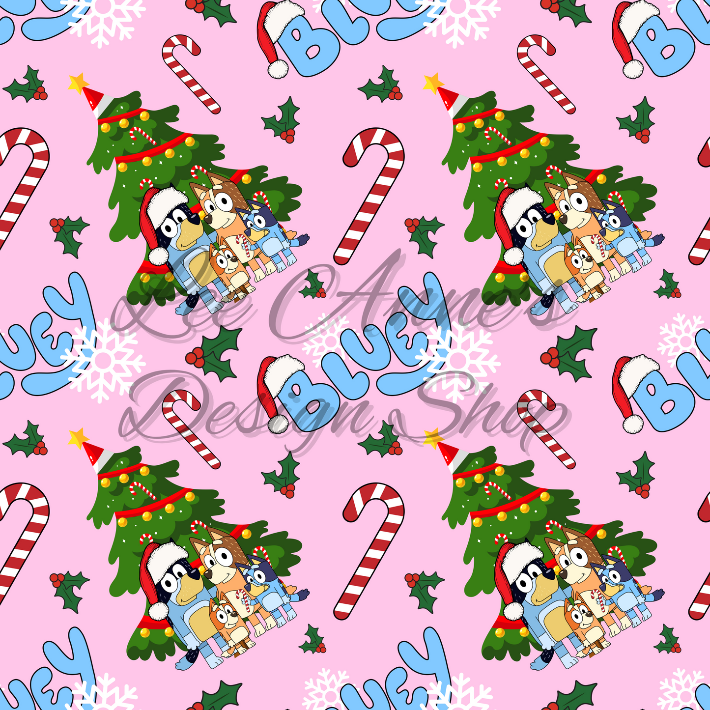 Blue dog Christmas Seamless
