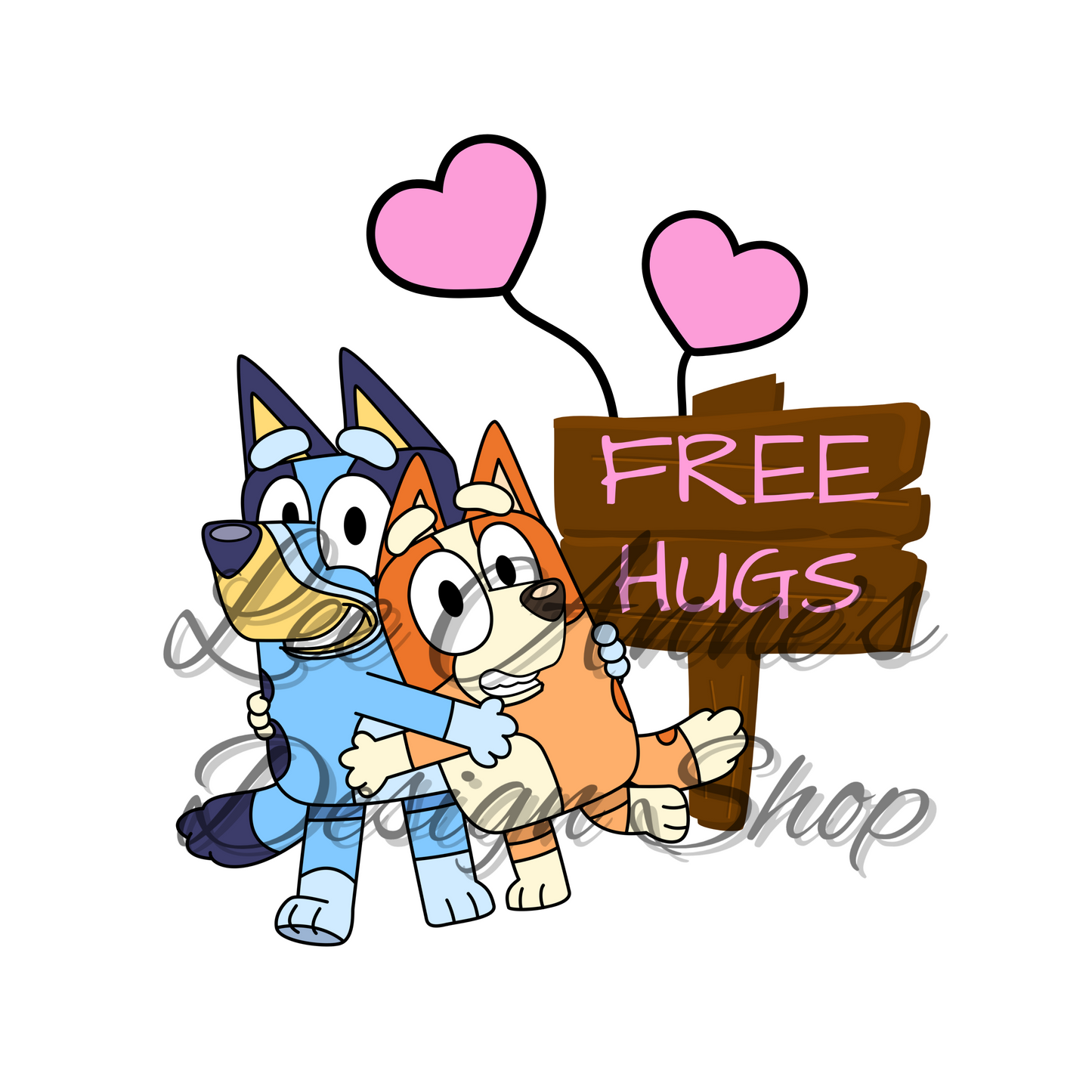 Blue Dog Valentines Sublimation