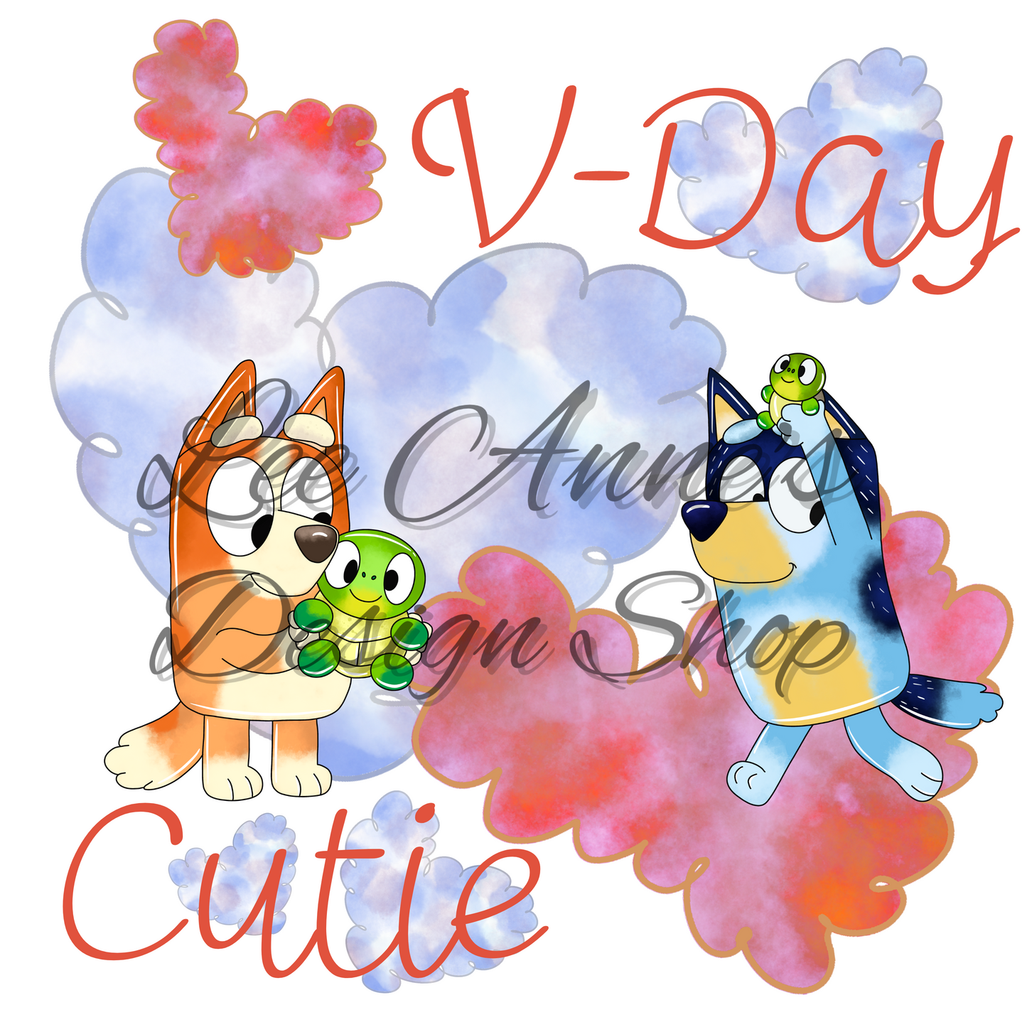 Blue Dog Valentines Sublimation