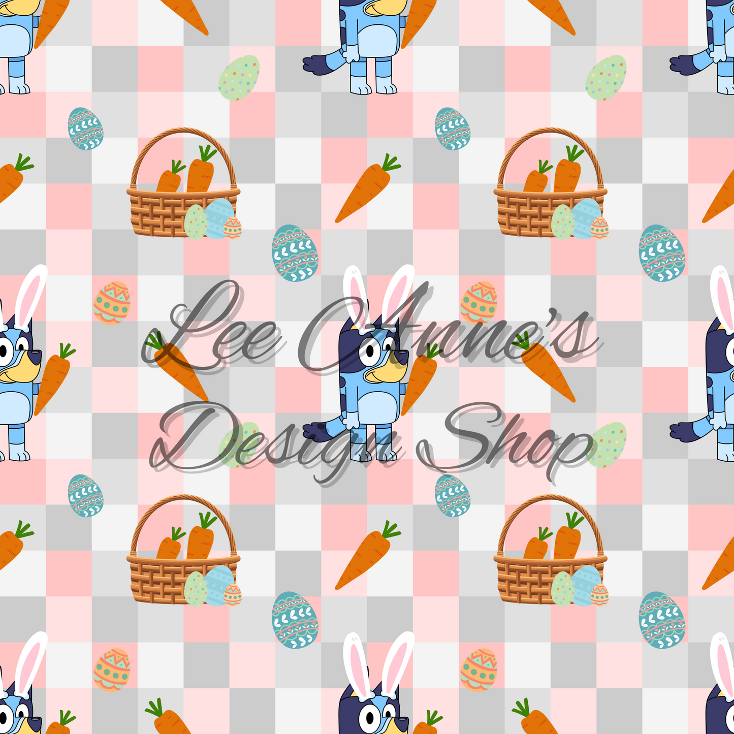 Blue Dog Easter Seamless