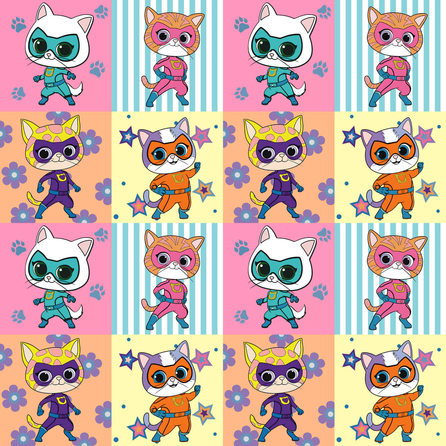 Hero Kitties Seamless w/Matching Coords (2)