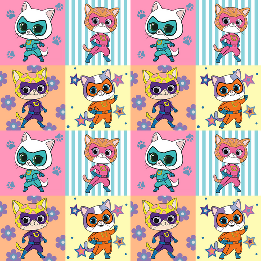 Hero Kitties Seamless w/Matching Coords (2)