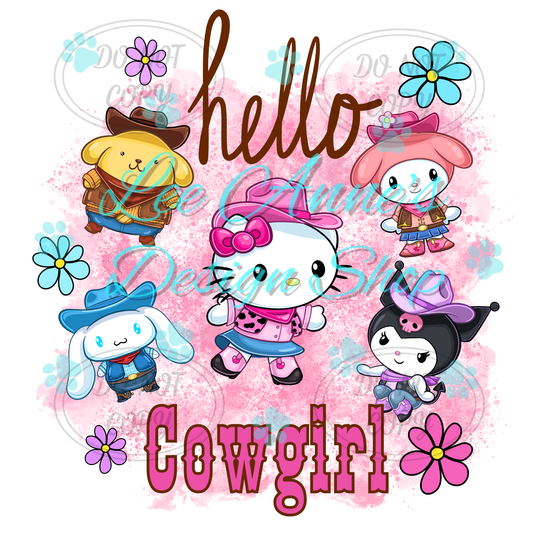 Kitty Friends Western Sublimation