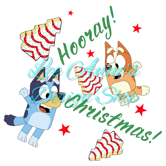 Limited Blue dog Christmas Sublimation