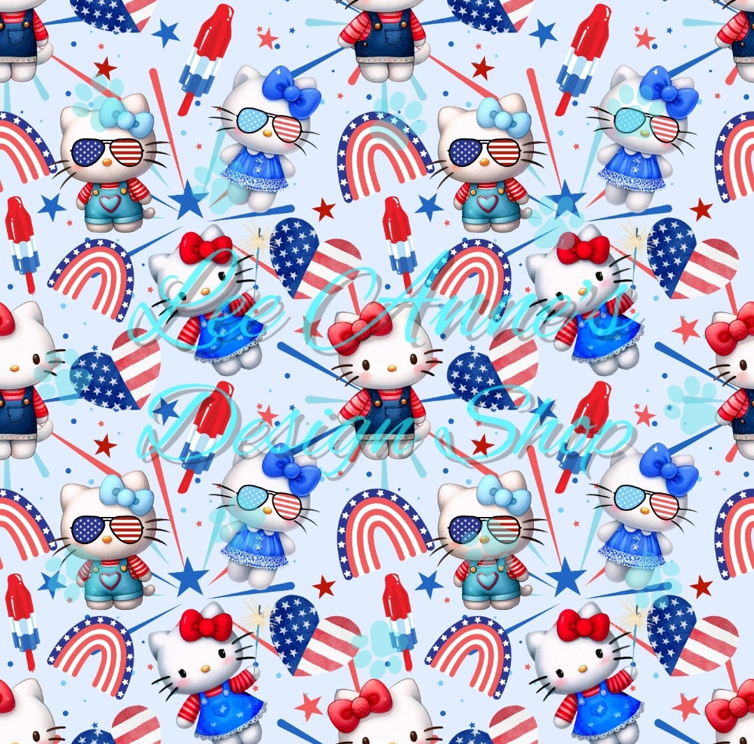 Fourth of July Kitty Seamless