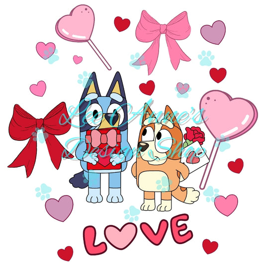 Blue Dog Valentines Sublimation