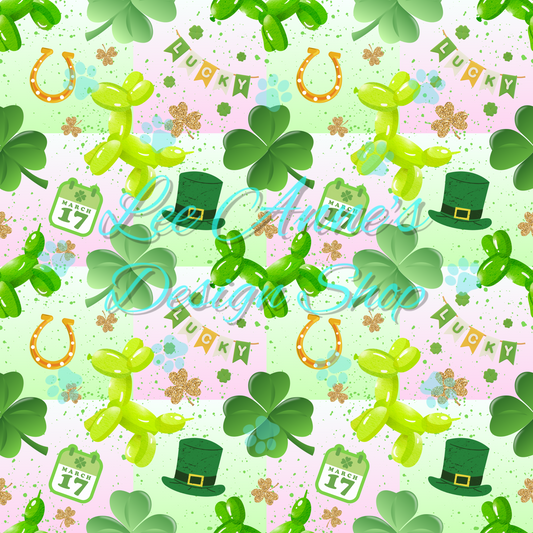 St. Patty Balloon dog Seamless