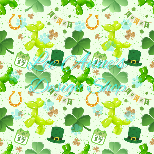 St. Patty Balloon dog Seamless
