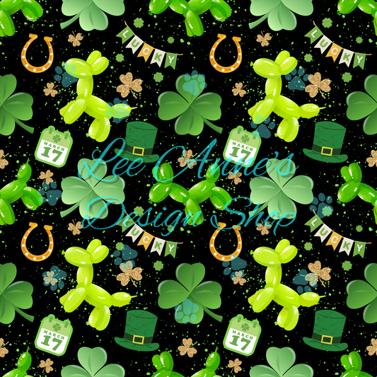 St. Patty Balloon dog Seamless