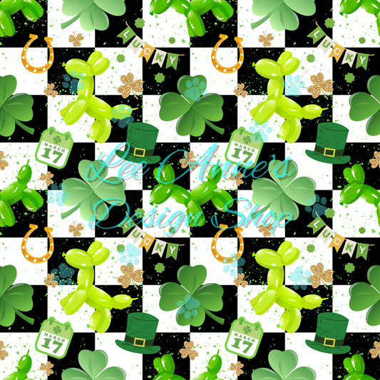 St. Patty Balloon dog Seamless