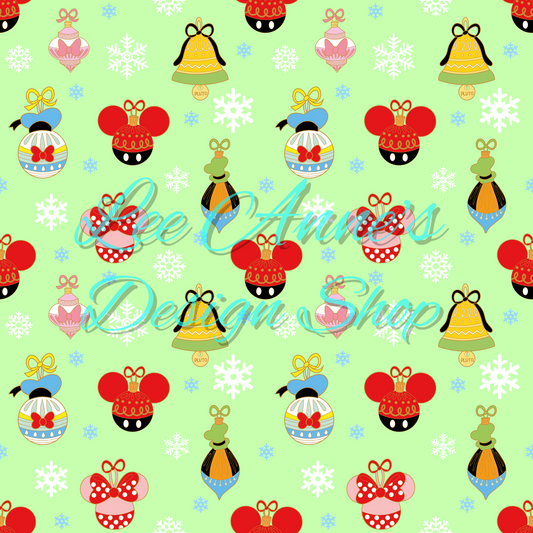 Mouse Ornament Christmas Seamless