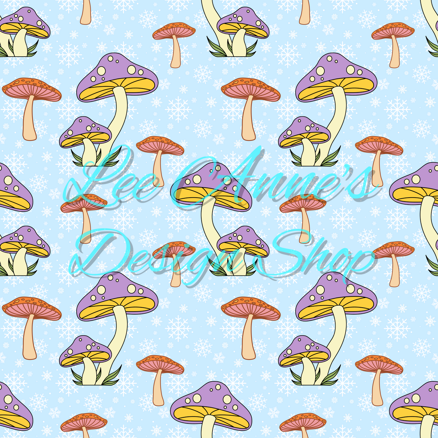 Mushroom Snow Seamless