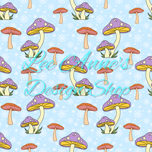 Mushroom Snow Seamless