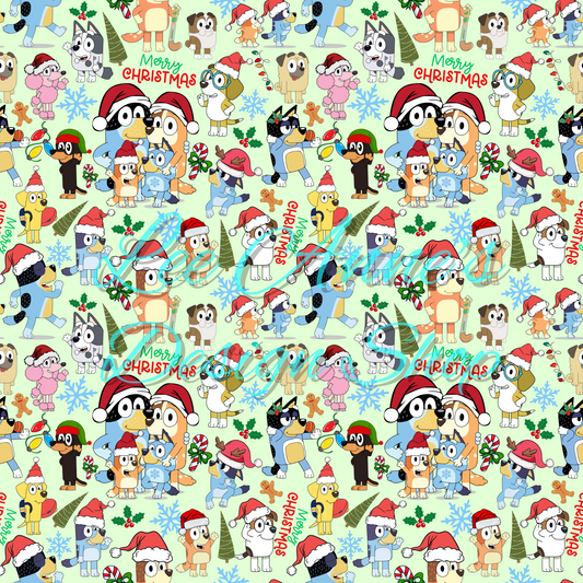Limited Blue dog Christmas Seamless