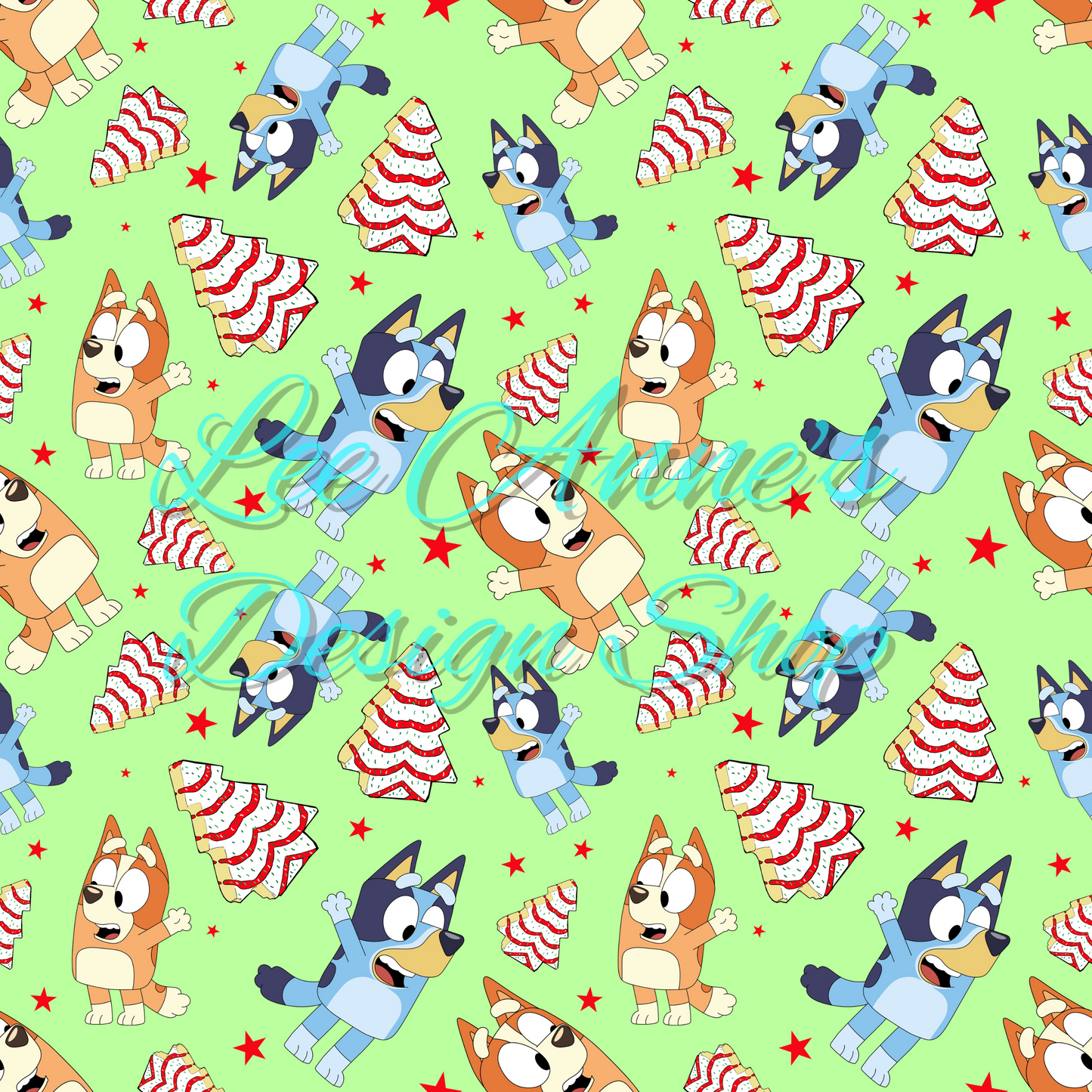Limited Blue dog Christmas Seamless