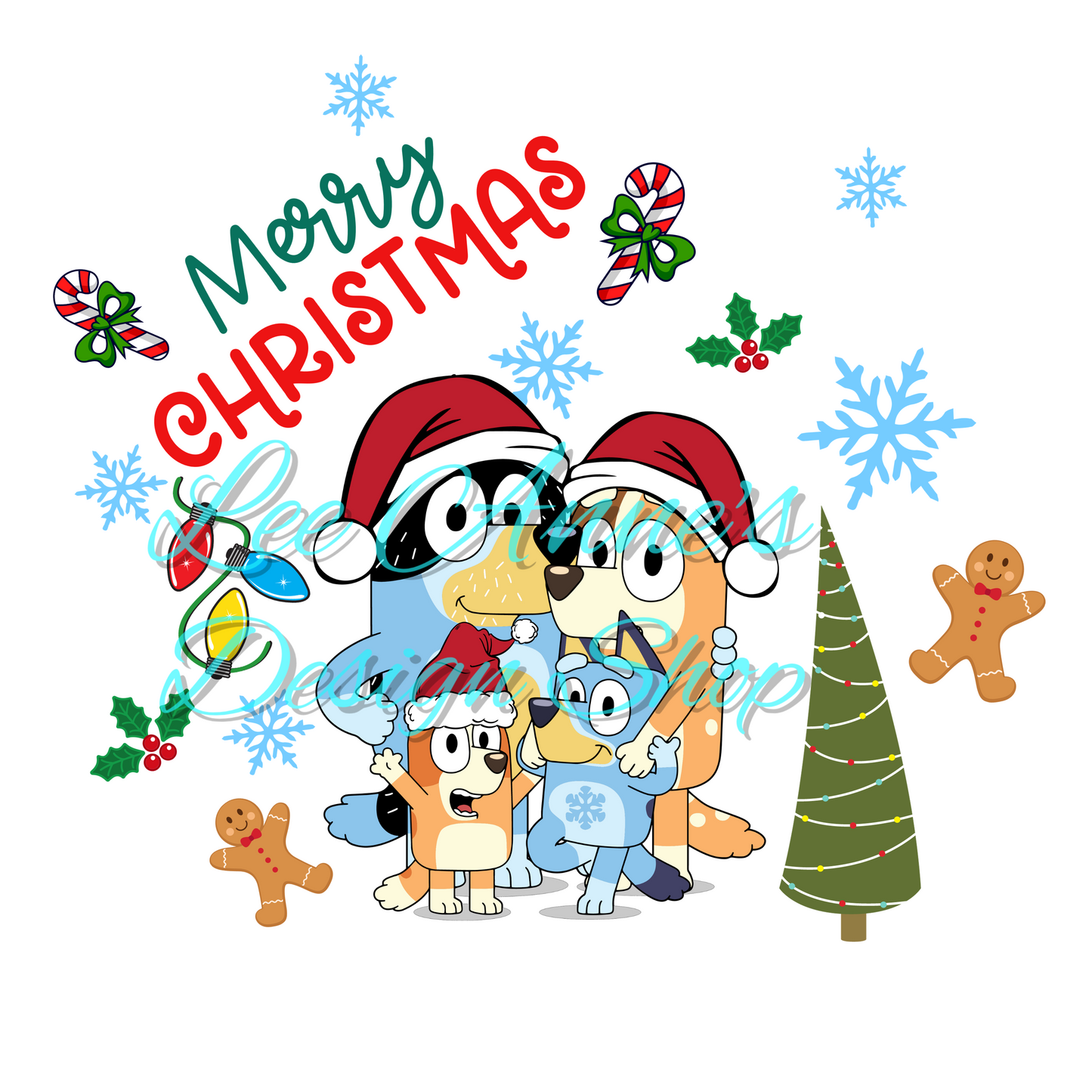 Limited Blue dog Christmas Sublimation