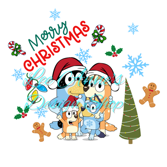 Limited Blue dog Christmas Sublimation