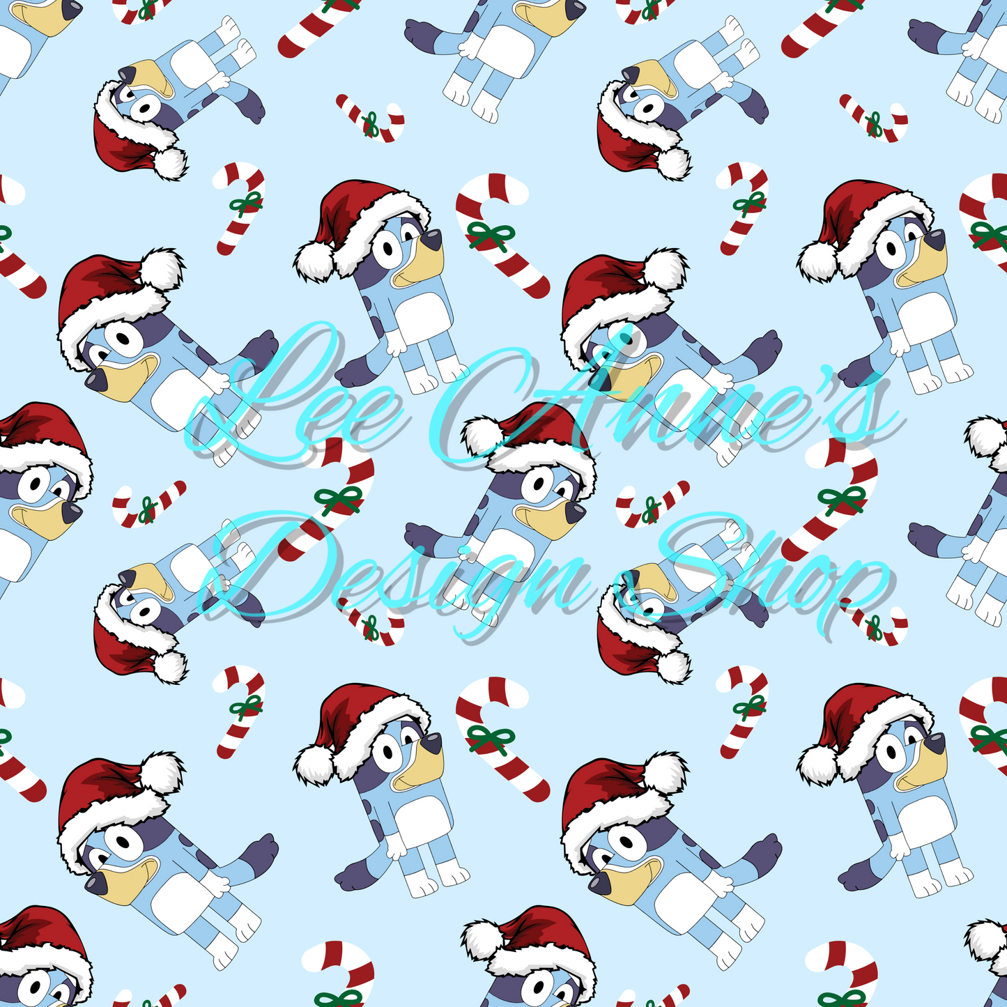 Limited Blue dog Christmas Seamless