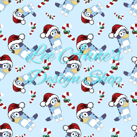 Limited Blue dog Christmas Seamless