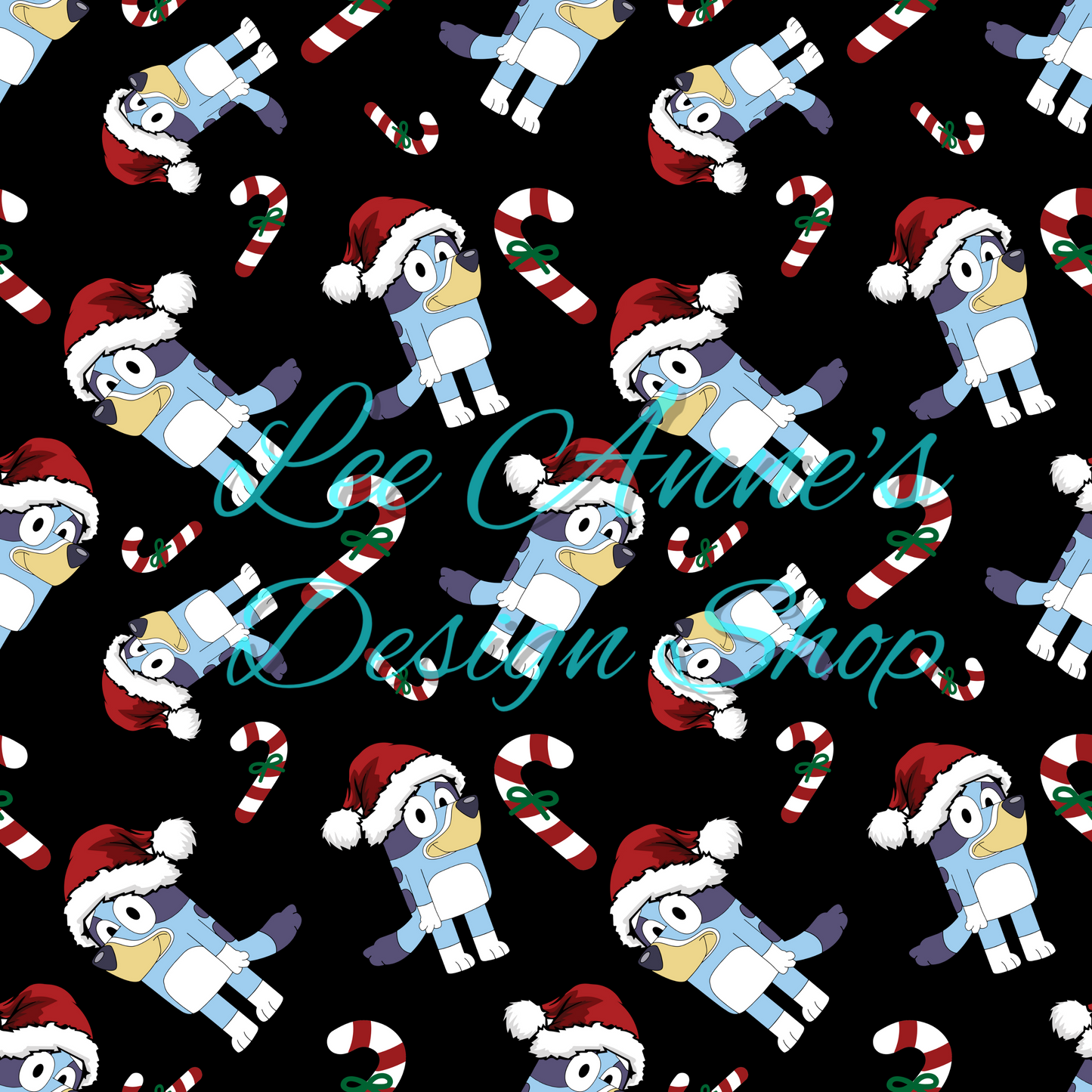 Limited Blue dog Christmas Seamless