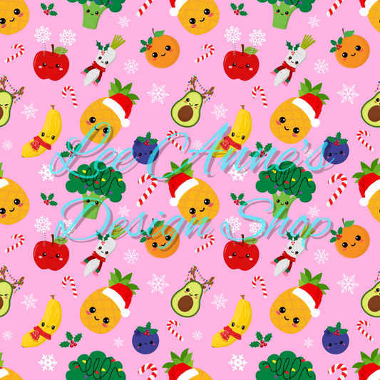Christmas Dancing Fruit Seamless