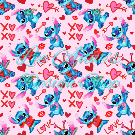 Limited Valentine Blue Alien Seamless