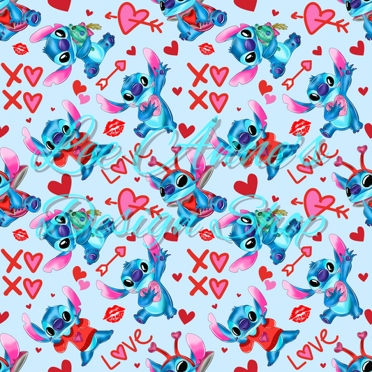 Limited Valentine Blue Alien Seamless