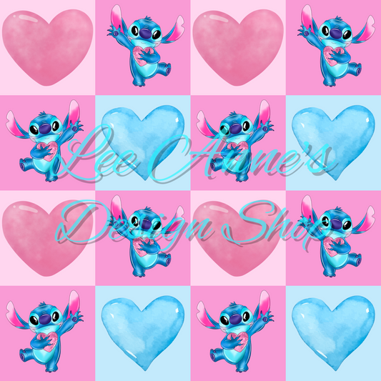 Limited Valentine Blue Alien Seamless