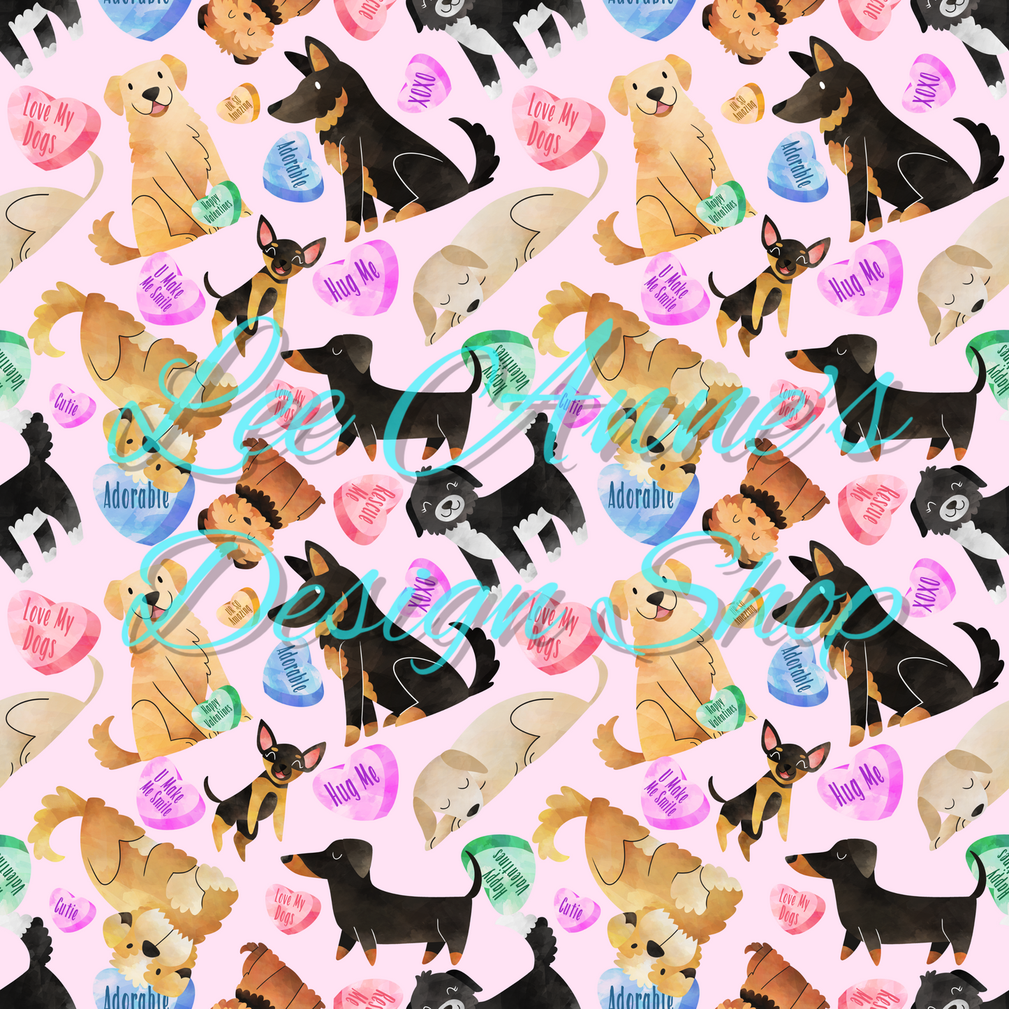 Valentine Dog Seamless