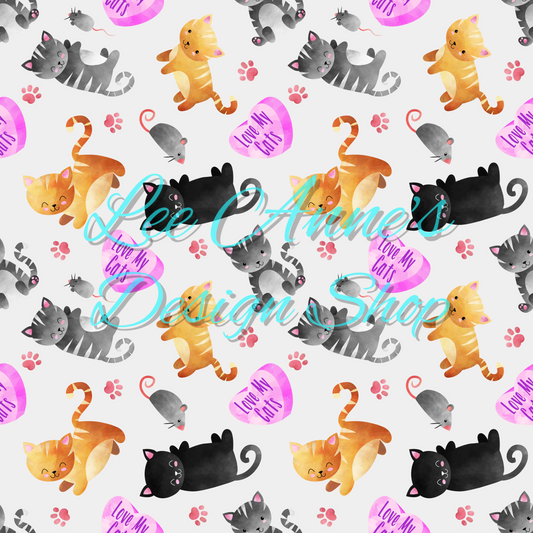 Valentine Cat Seamless