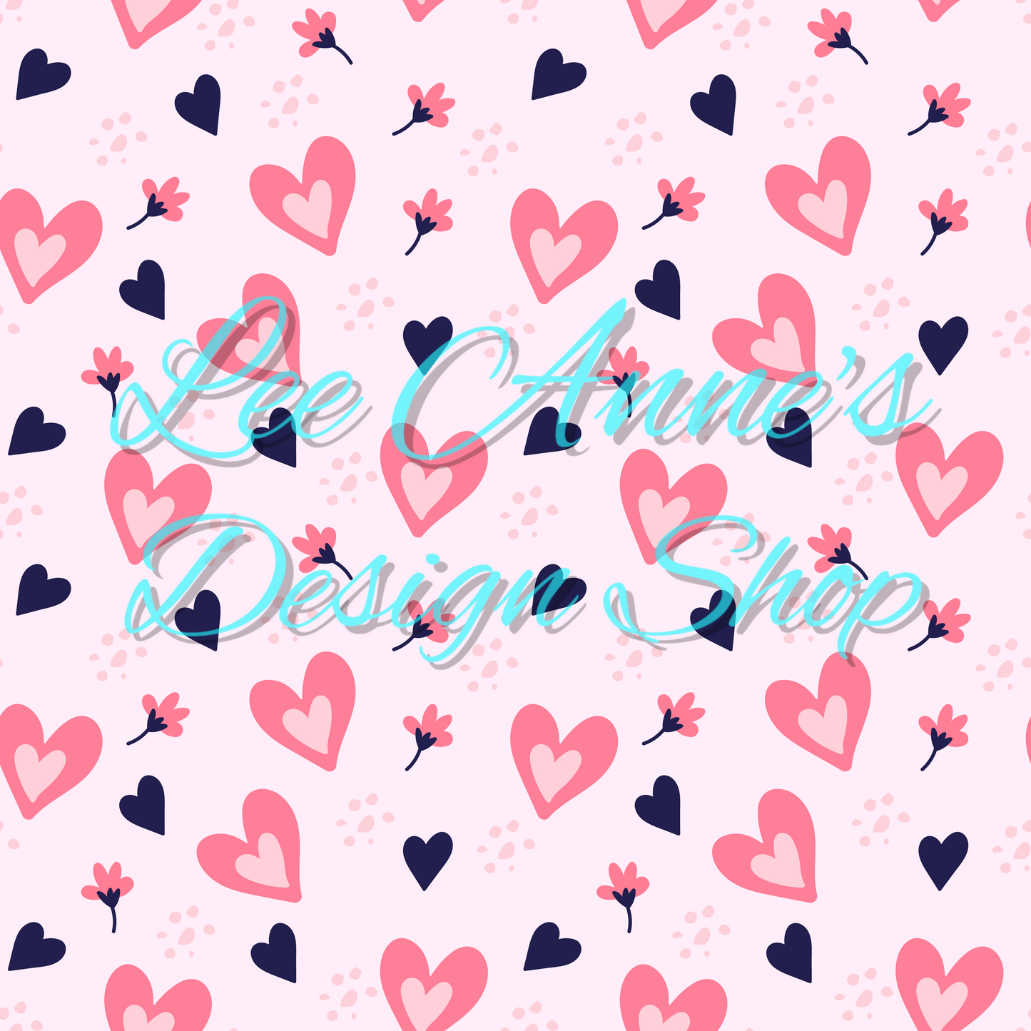 Blue Dog Valentines Seamless w/ Coord