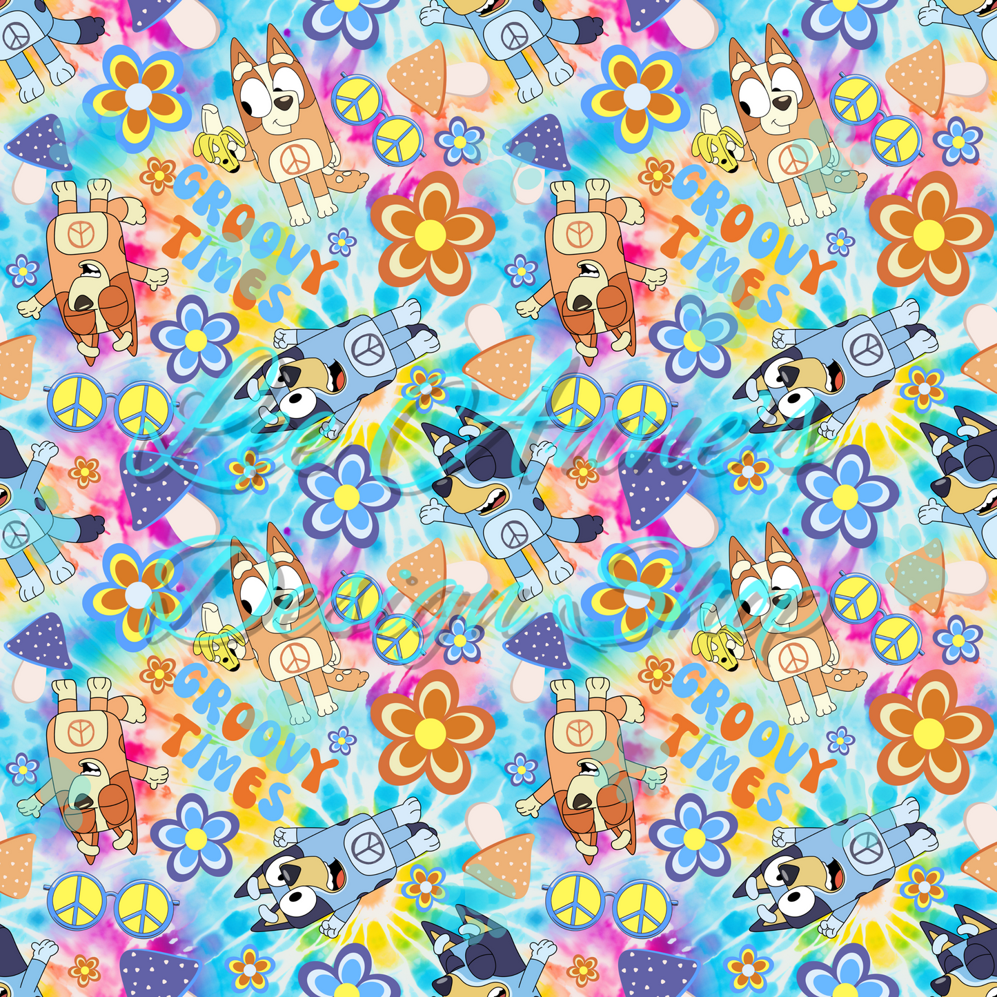 Blue Dog Seamless
