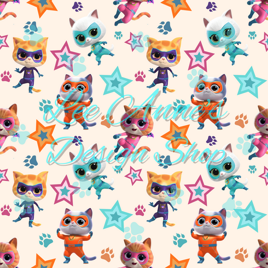 Hero Kitties Seamless w/Matching Coord