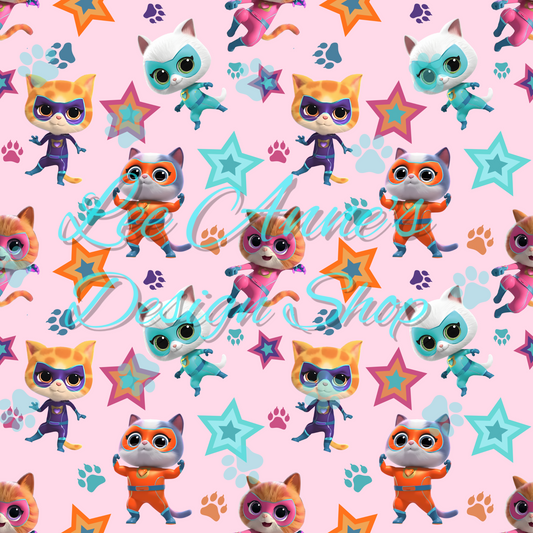 Hero Kitties Seamless w/Matching Coord
