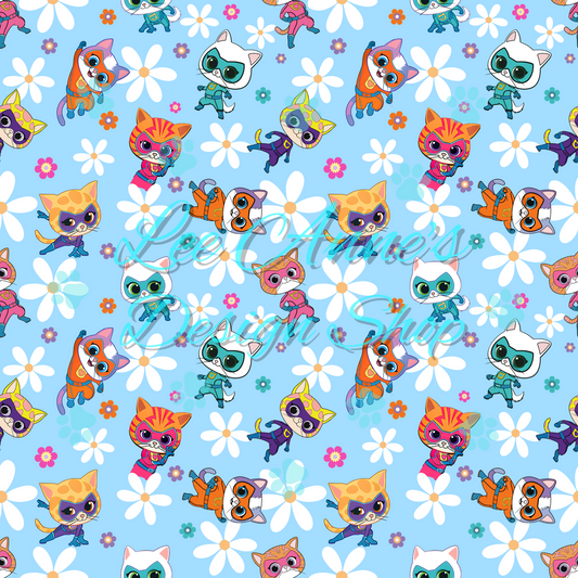 Hero Kitties Seamless w/Matching Coord