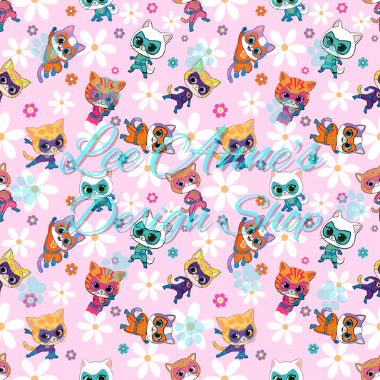 Hero Kitties Seamless w/Matching Coord