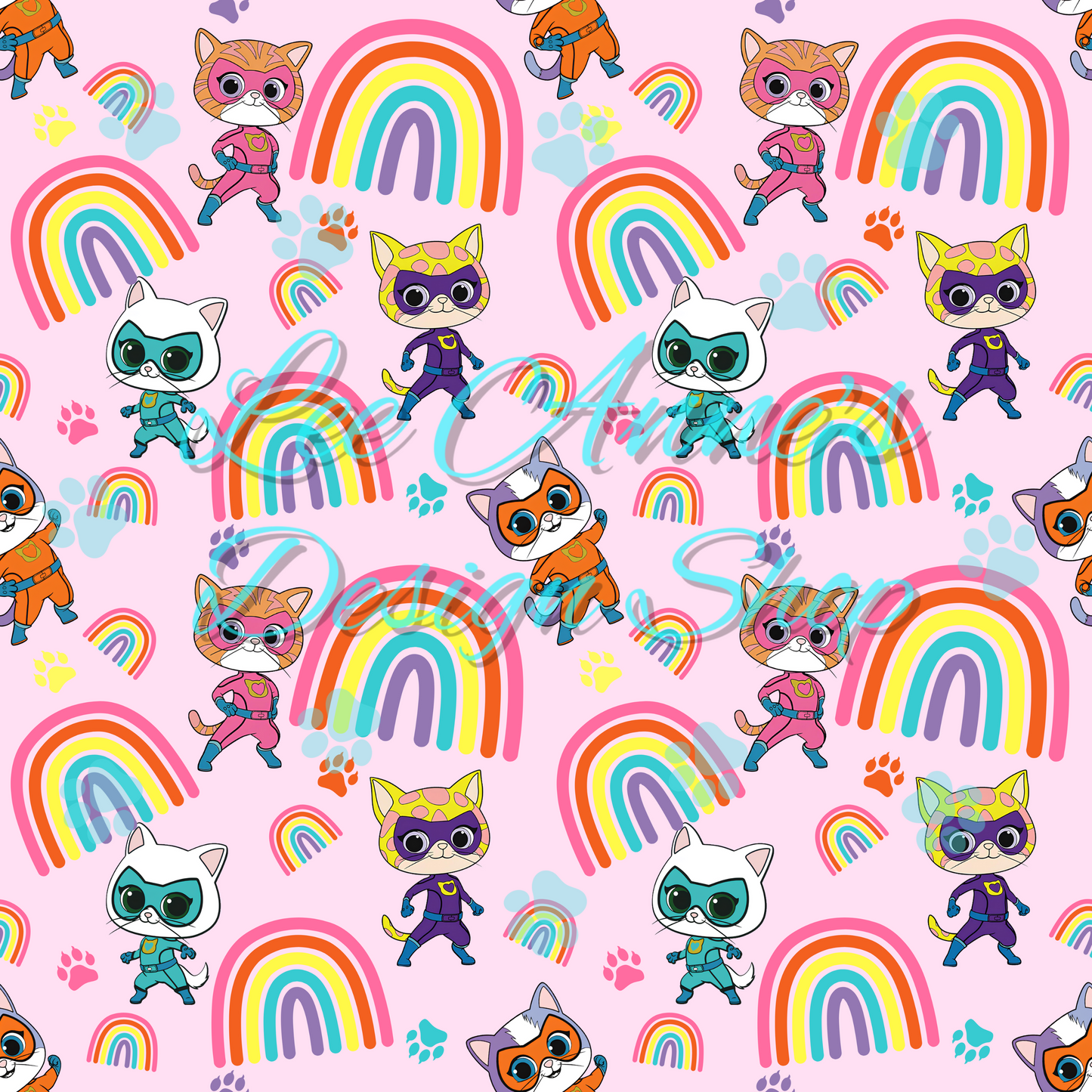 Hero Kitties Seamless w/Matching Coord