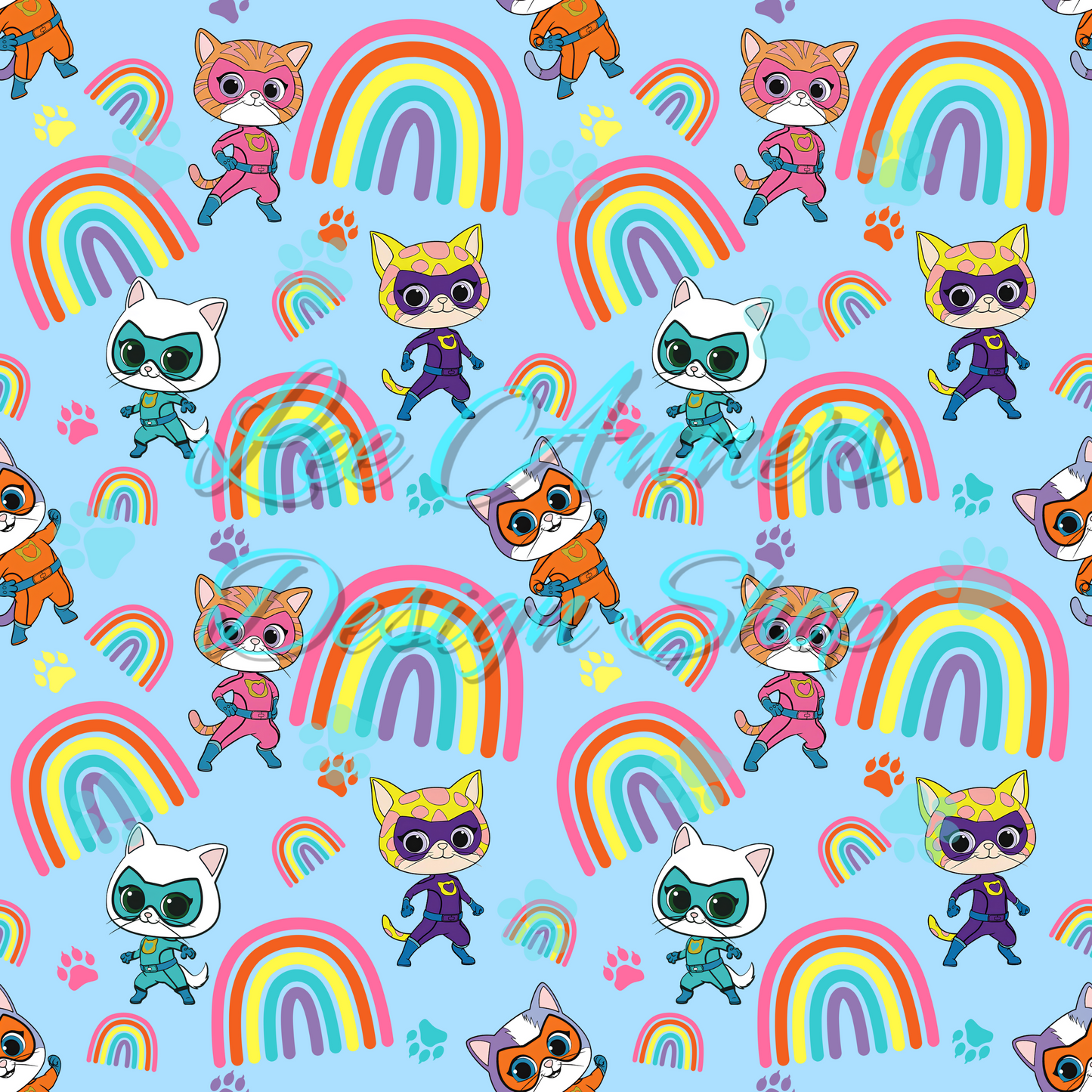 Hero Kitties Seamless w/Matching Coord
