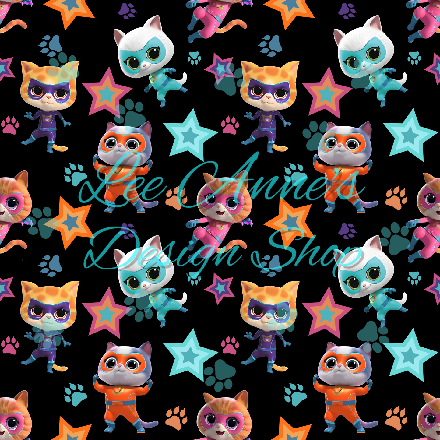 Hero Kitties Seamless w/Matching Coord