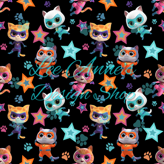 Hero Kitties Seamless w/Matching Coord