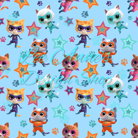 Hero Kitties Seamless w/Matching Coord