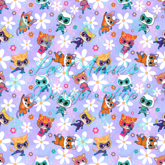 Hero Kitties Seamless w/Matching Coord