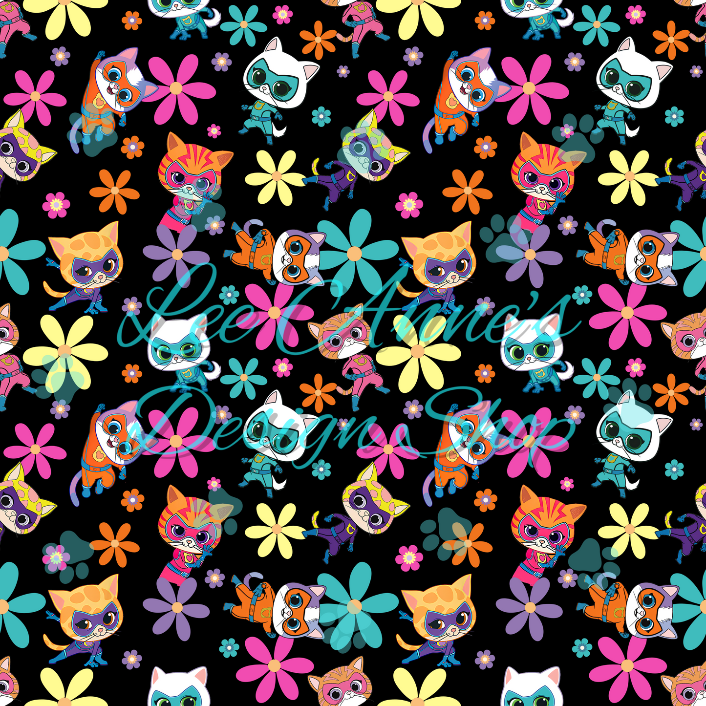 Hero Kitties Seamless w/Matching Coord