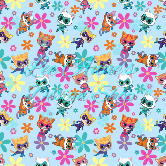 Hero Kitties Seamless w/Matching Coord