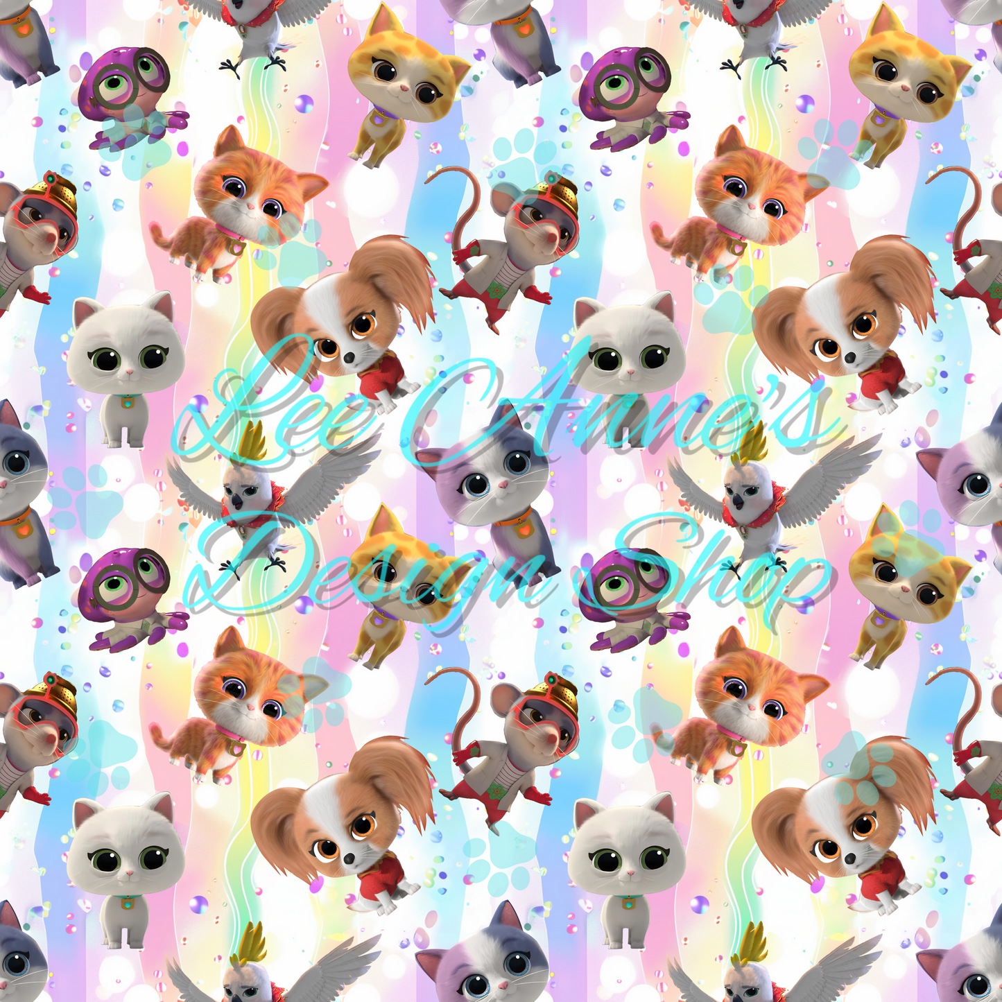 Hero Kitties Seamless w/Matching Coord