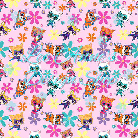 Hero Kitties Seamless w/Matching Coord