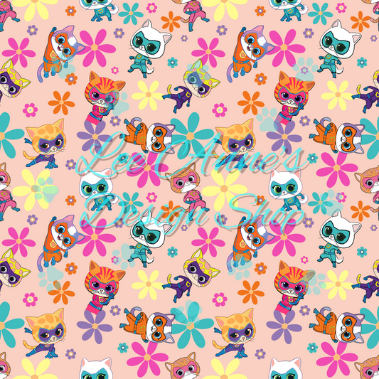 Hero Kitties Seamless w/Matching Coord