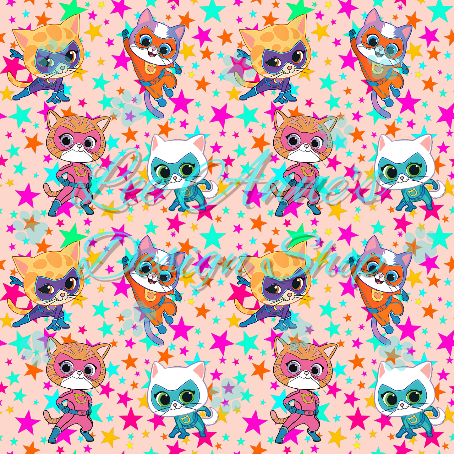 Hero Kitties Seamless w/Matching Coord