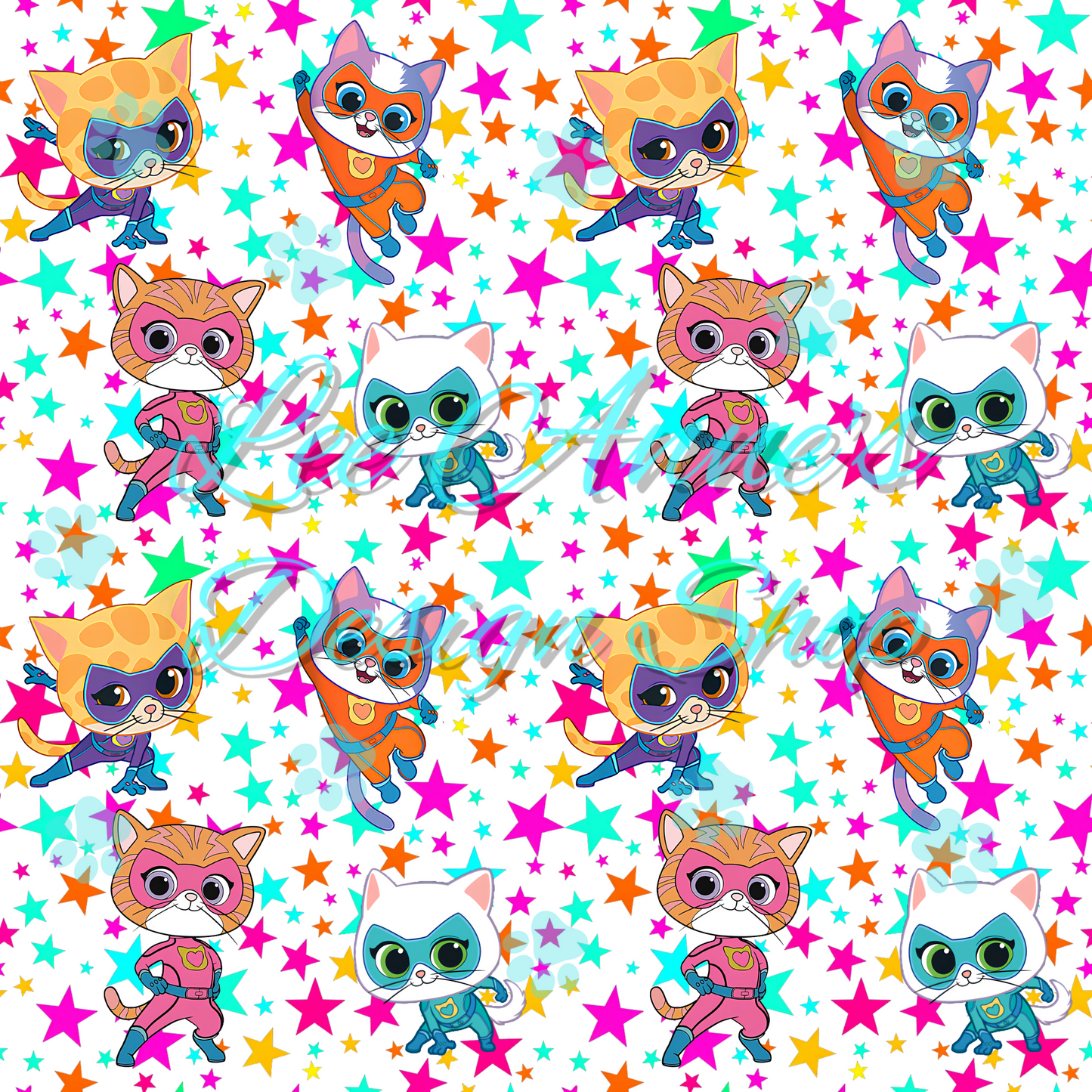 Hero Kitties Seamless w/Matching Coord