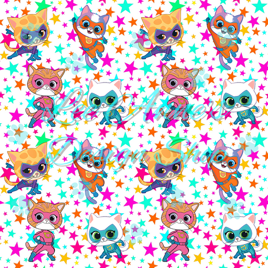 Hero Kitties Seamless w/Matching Coord